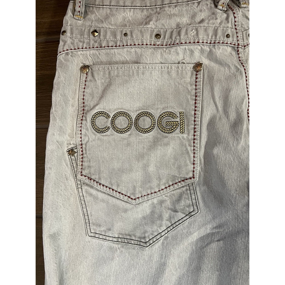COOGI Men's Australia Jeans Size 42x35 Embroidered Logo Gray Denim Distressed - Picture 14 of 16